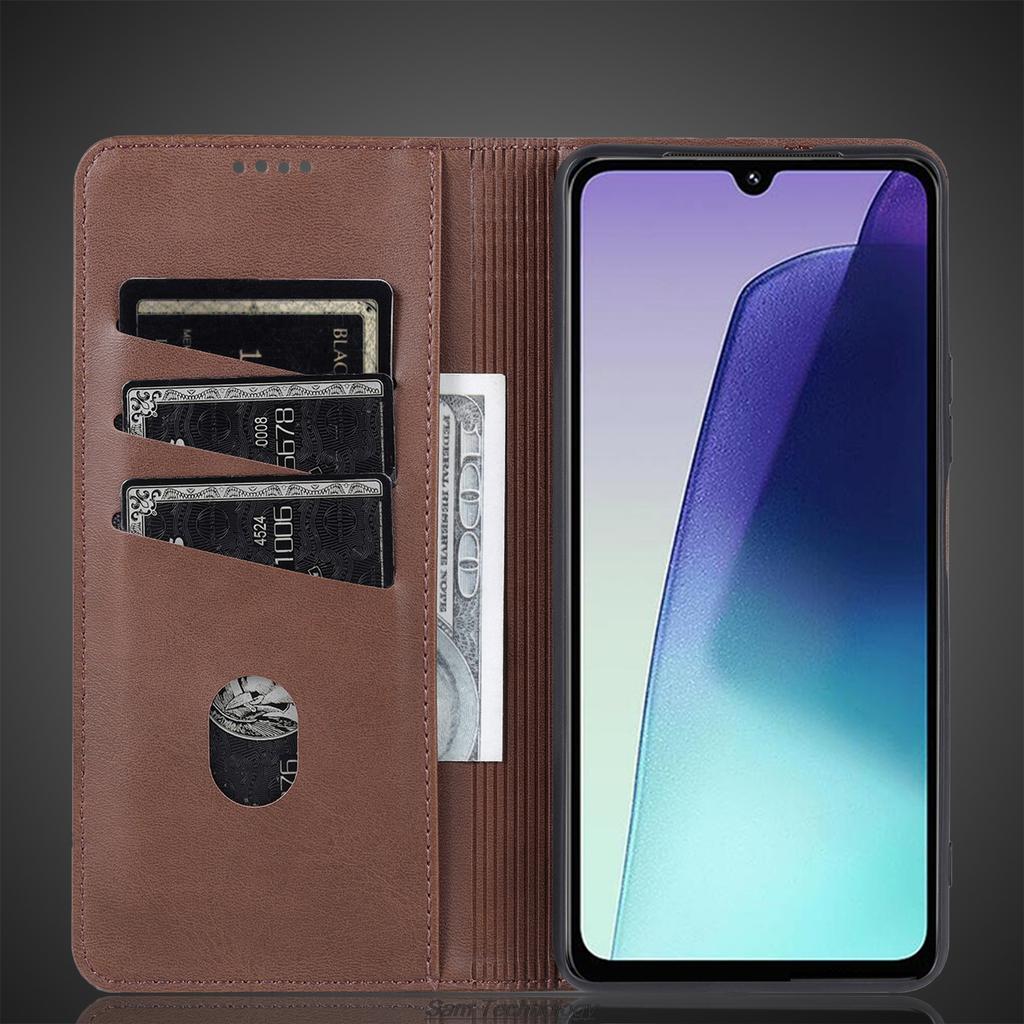 Магнитный адсорбционный кожаный чехол для Xiaomi Redmi 14C 4G / Redmi 14R 5G Flip Cover Защитный чехол Capa Fundas Coque