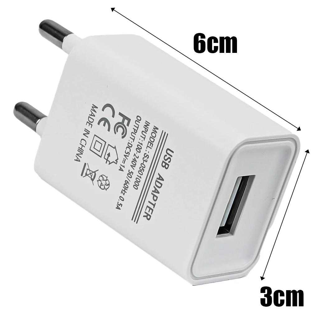 Зарядное устройство для телефона USB, 5 В, 1 А, универсальное, для настенной розетки, портативный блок питания, дорожные адаптеры питания для iPhone, iPad, Samsung, Xiaomi, штекер ЕС