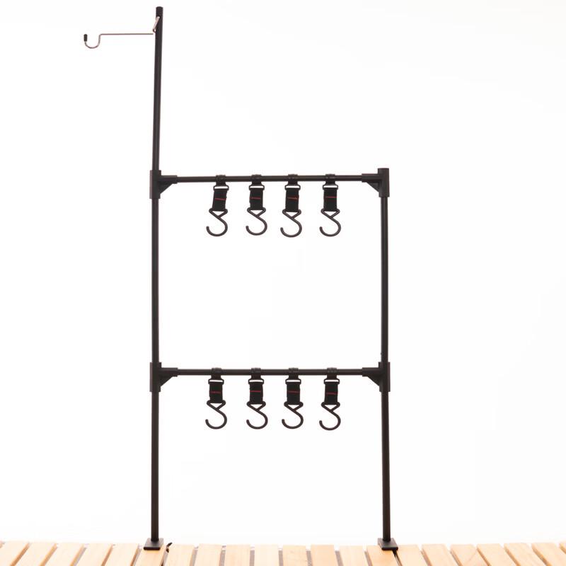 ZISIZ Outdoor Folding Camping Table with Storage Rack