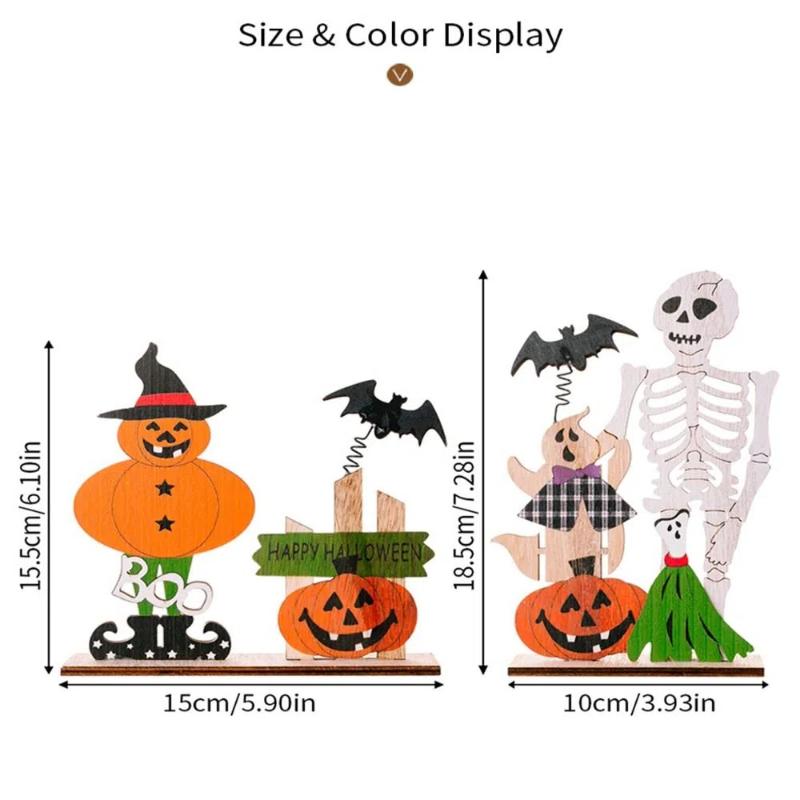Intriguing Human Skeleton Pumpkin Man Unique Desktop Decorations for Halloween Parties Atmospheric Props Creative DIY Holiday