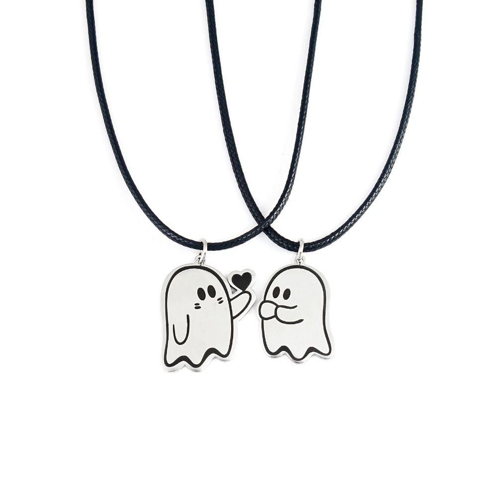 Halloween Couple Necklace Finger Heart Lover Neckchian Lovely Ghostes Pendant Best Friend