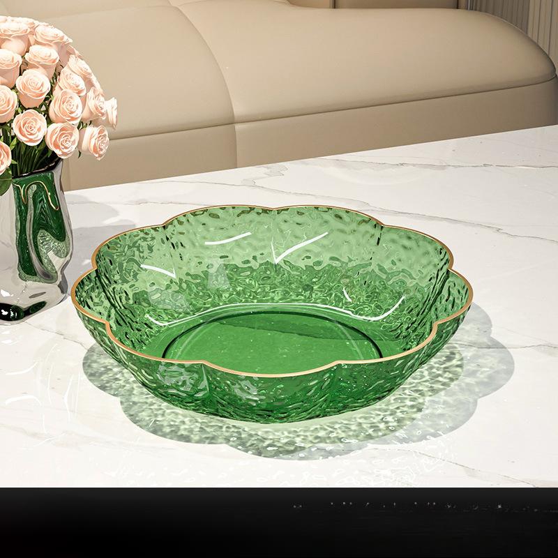 Новый поднос для фруктов из ПЭТ-материала, поднос для закусок, китайский домашний ежедневный обеденный кухонный поднос для фруктов в форме цветка