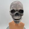 Realistic Full-Head Moving Jaw Latex Skull Mask Reusable Horror Skeleton Costume for Halloween Party Haunted Funny Party Mask
