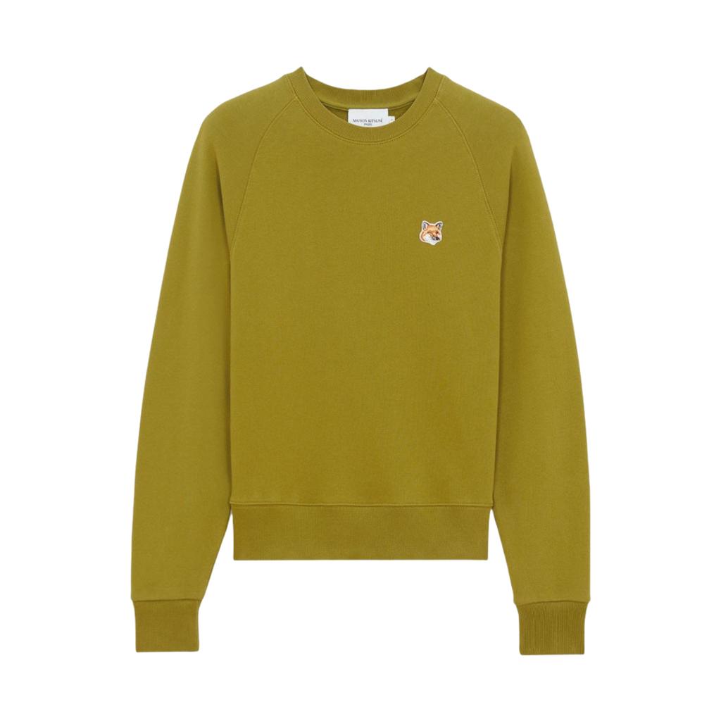 Maison Kitsune Fox Head Patch Adjusted Sweatshirt Avocado Women Streetwear HW00315KM0001-P356