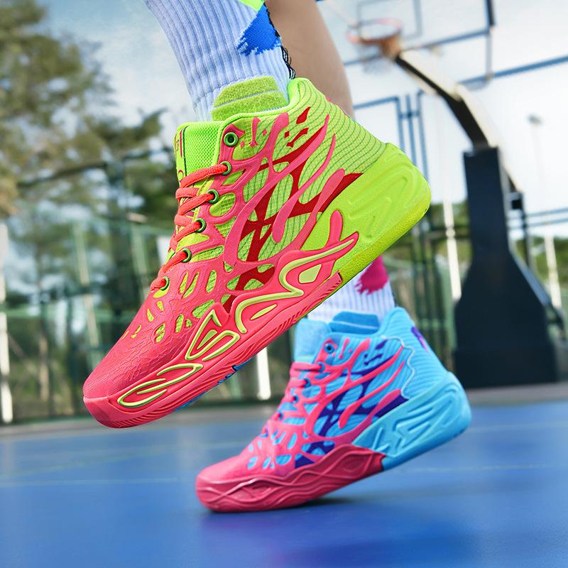 Mandarin duck basketball shoes men's high-top cement floor actual combat cushioning sports shoes Bauer casual shoes