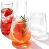Ribbed Origami Ripple Plastic Glasses Set Stemless Champagne Flutes Shatterproof Clear Drinkware for Weddings, Parties & Events