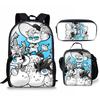 Мультяшный Новинка Крутой Новый the battle cats 3D Печать 3 шт./Комплект ученический Школьные сумки Ноутбук Рюкзак-слинг Рюкзак Сумка для обеда Пенал