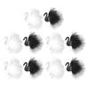 10pcs Swan Patch Black White Feather Decorated Rhinestones DIY Ironing Use Handwork Embroidered