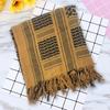 Plaid Print Shawl with Fringed Edges Jacquard Sun Sand Wind Protection Ethnic Style Scarf Men Women Outdoor Shawl