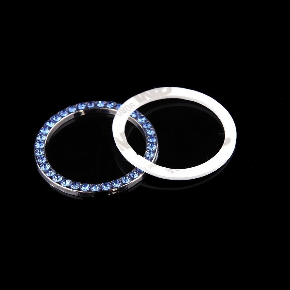 2 шт., металлические стразы, кнопка запуска двигателя автомобиля, кольцо, наклейка, украшение