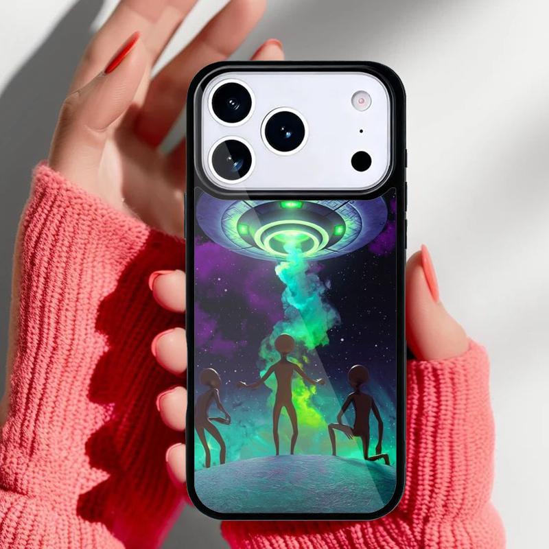 Эстетичный милый мультяшный инопланетный чехол для телефона iPhone 17 16 15 14 13 Pro Max Задняя крышка для 12 11 Pro Coque