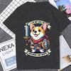 Funny Shiba Inu Graphic Cartoon  T Shirt Short Sleeve Humor Japanese Dog Printed  T-shirt Casual Streetwear Soft Tshirts