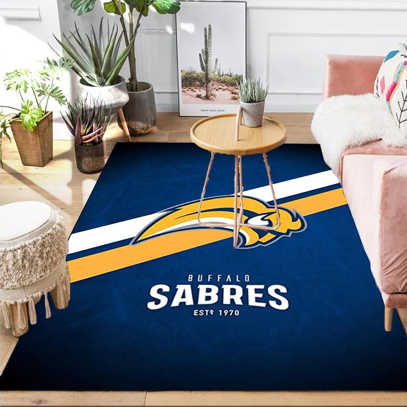 Sabres Hockey Team Spirit Area Rug Suitable for Indoor And Outdoor,Carpets for Kitchens, Homes, Offices, Living Rooms,Home Decor,Christmas Gift