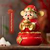 Auto Shaking Solar Caishen Sculpture Solar Powered Nodding Lucky Wealth Statue  Store Display