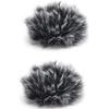 Of Pin Microphone Windmuff Hairy Windscreen Lapel Microphone Windscreen Noise Reduction Microphone Accessory Black [Pack 2] (1cm)