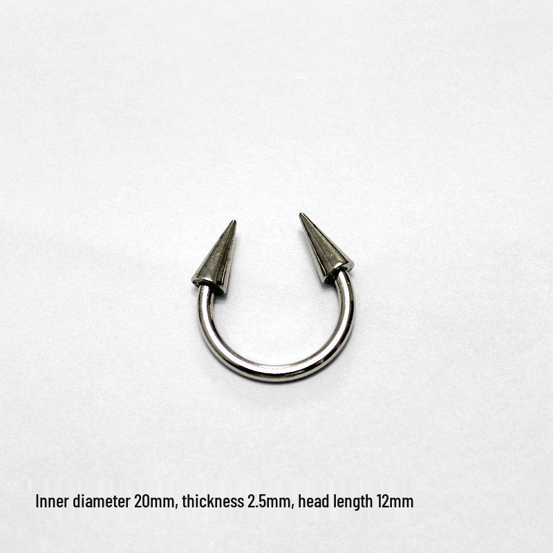 DIY Silver Gothic Double-Headed Screw Rivet Leg Ring C-Ring Collar Body Chain Alloy Accessories