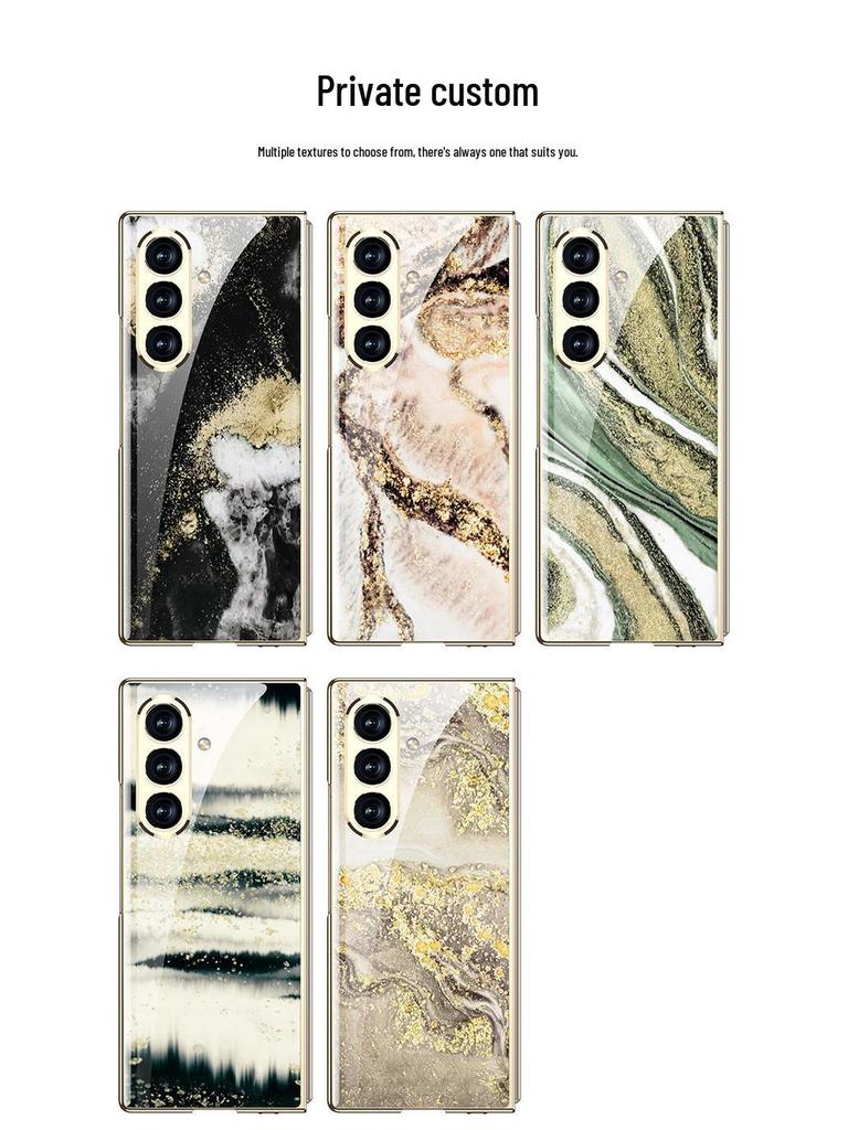 Складывающийся чехол Samsung Z Fold7 Мрамор: Стильная и модная стеклянная крышка для женщин