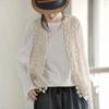 Women Vest Stylish Women's Crochet Sleeveless Cardigan Lightweight Open Stitch Summer Vest Retro Knitted Outwear Coat for Daily