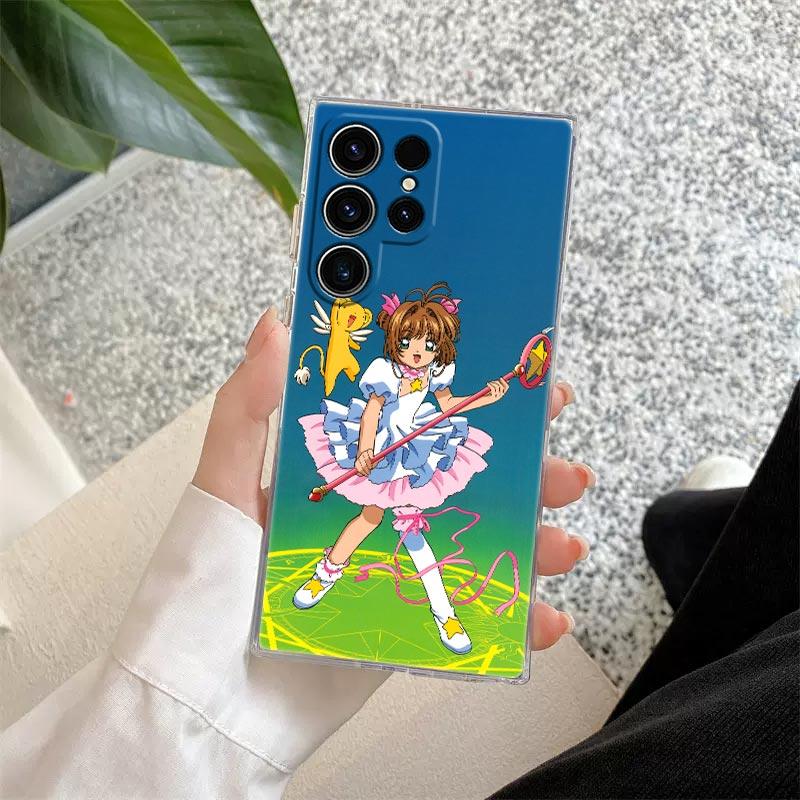 Чехол для телефона с аниме Card Captor Sakura для Samsung S24 S23 Ultra 5G S22 S20 S10 Plus S21 FE Прозрачные чехлы Cover Galaxy S24Ultra Funda