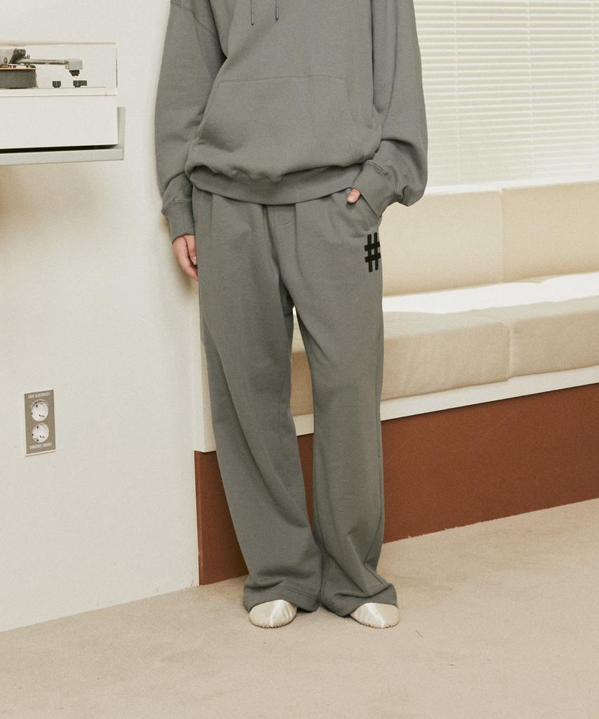 BEENTRILL NEWYORK Hashtag Logo Wide Fit Sweatpants (Warm Grey)
