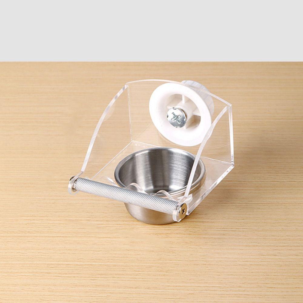 Spillproof Hanging Feeding Station Detachable Clear Feeding Bowl Cage Bird Feeder  Cage Accessories