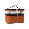 Double Layered Handheld Makeup Bag  Portable Solid Color Transparent Wash Bag  Waterproof Large Capacity Storage Bag
