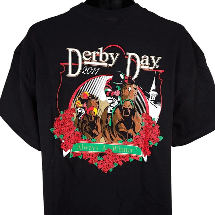 Kentucky Derby Day 100% Cotton T-shirt Mens Tees Top Mens Size XL Black 2011 Sams Town Las Vegas Casino