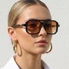Квадратные повседневные солнцезащитные очки Polygon с двойной перемычкой для женщин и мужчин - Модный уличный стиль интернет-знаменитости