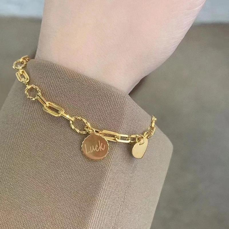 ANENJERY Браслет Heart Love для женщин и девушек, модный винтажный позолоченный браслет на день Святого Валентина, ювелирные изделия для влюбленных, женские праздничные подарки