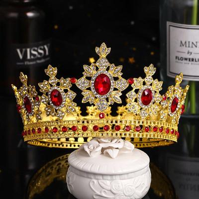 Новое Поступление Свадебное Украшение Модная Хрустальная Полная Круглая Большая Корона Экспортная Корона со Стразами Для Банкета на День Рождения Свадебный Головной Убор Женский