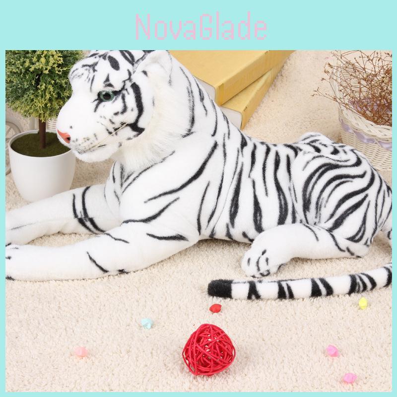 Cozy White Tiger Stuffed Animal Plush Soft Doll Toy Perfect Snuggle Buddy For Babies