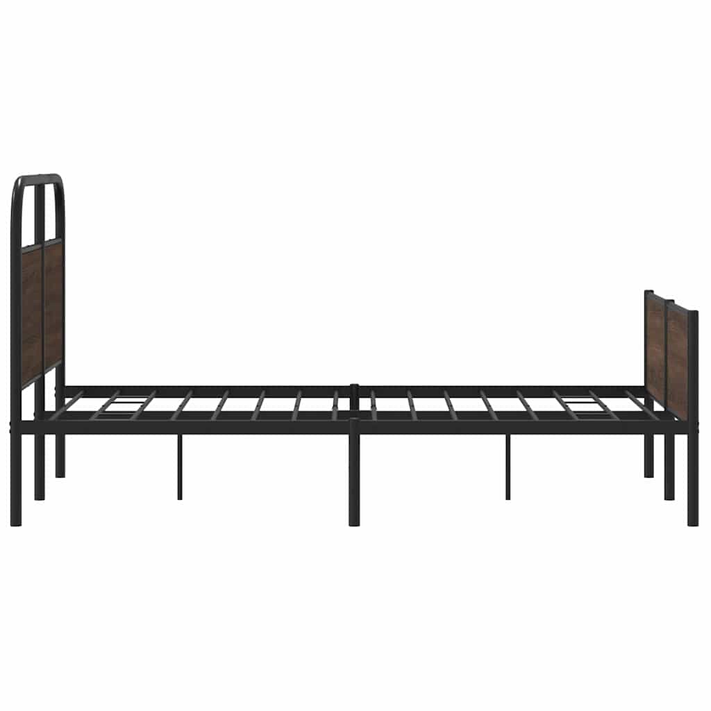 Bed Frame without Mattress 140 x 200 cm Brown Oak Look