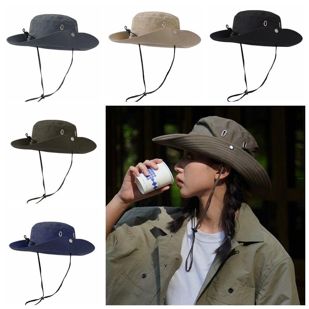 Sunscreen Sun Hat Solid Color Hiking Cap Fashion Hiking Fisherman Hat Fishing
