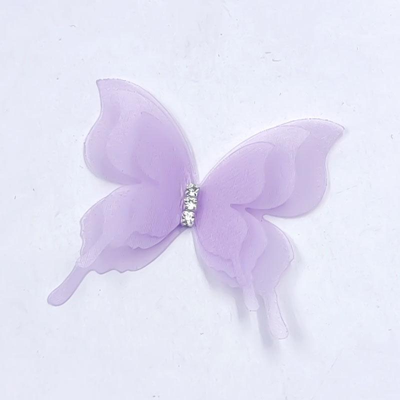 Набор из 10 градиентных 3D-бабочек из органзы со стразами для поделок DIY