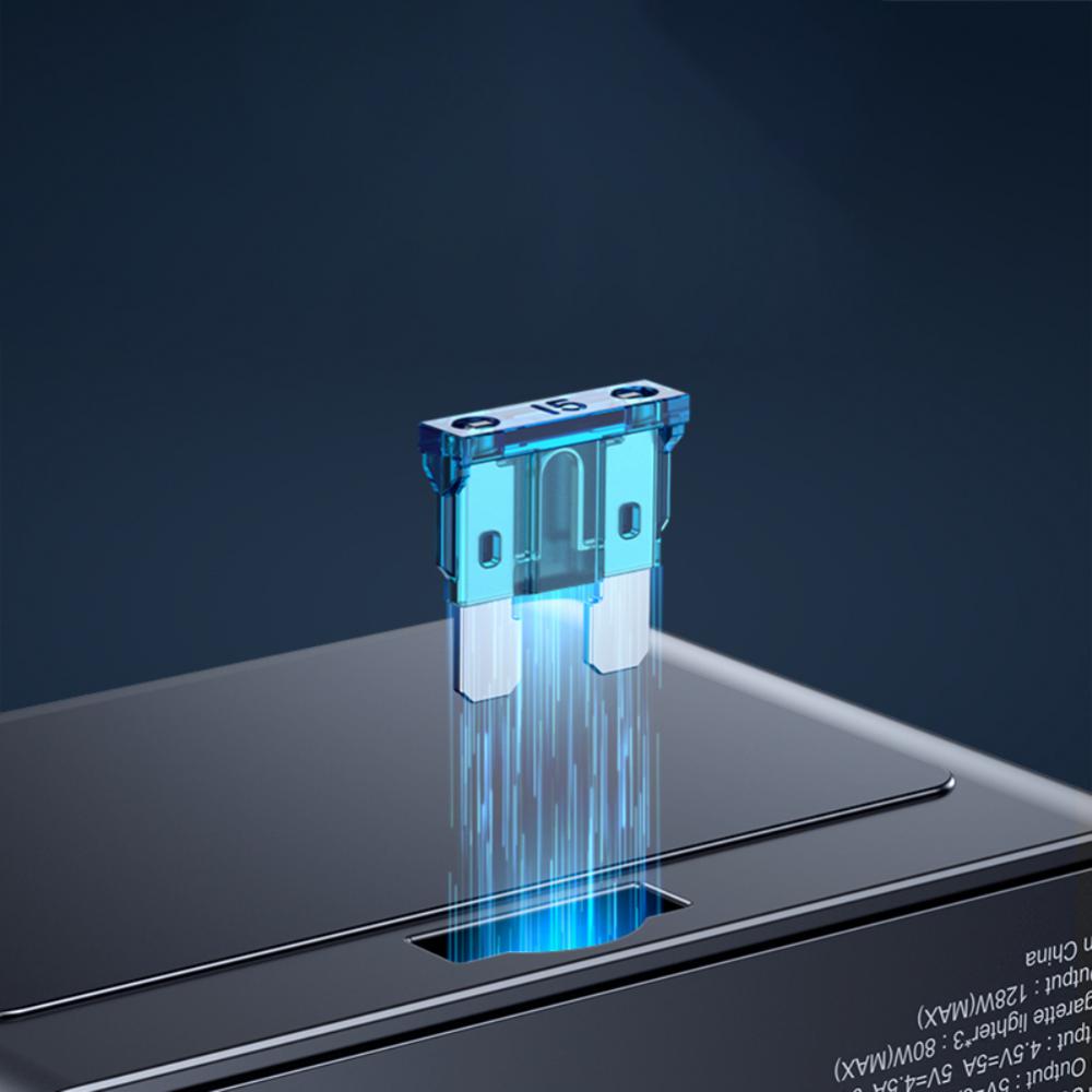 DC12V-24V Автомобильное зарядное устройство 128 Вт Высокая мощность 7 отверстий Многофункциональное автомобильное зарядное устройство Переходник Разветвитель прикуривателя