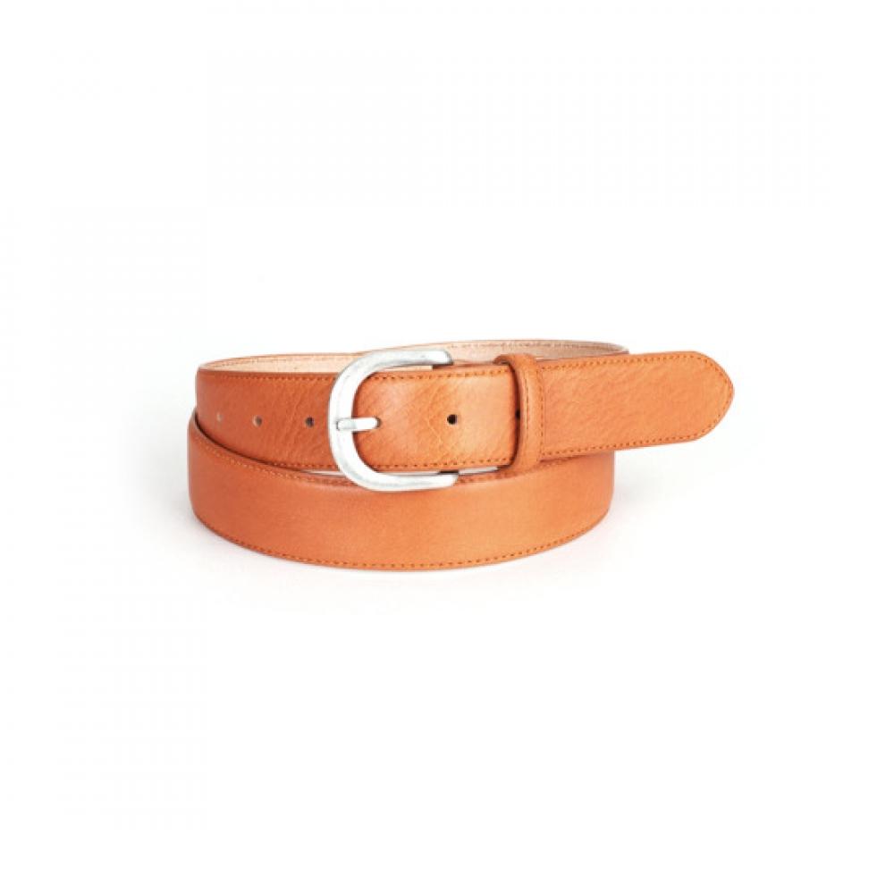 Shop Korean Unisex Vintage Matte Buckle NaTural Leather Matte Buckle Belt Tu Wbt 0915 Camel