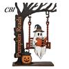 Office Desk Decoration Items Halloween Desktop Swing Decor, Spooky Home Reading Ghost on A Figurine Unique Wooden Craft Gifts for Living Room Kitchen