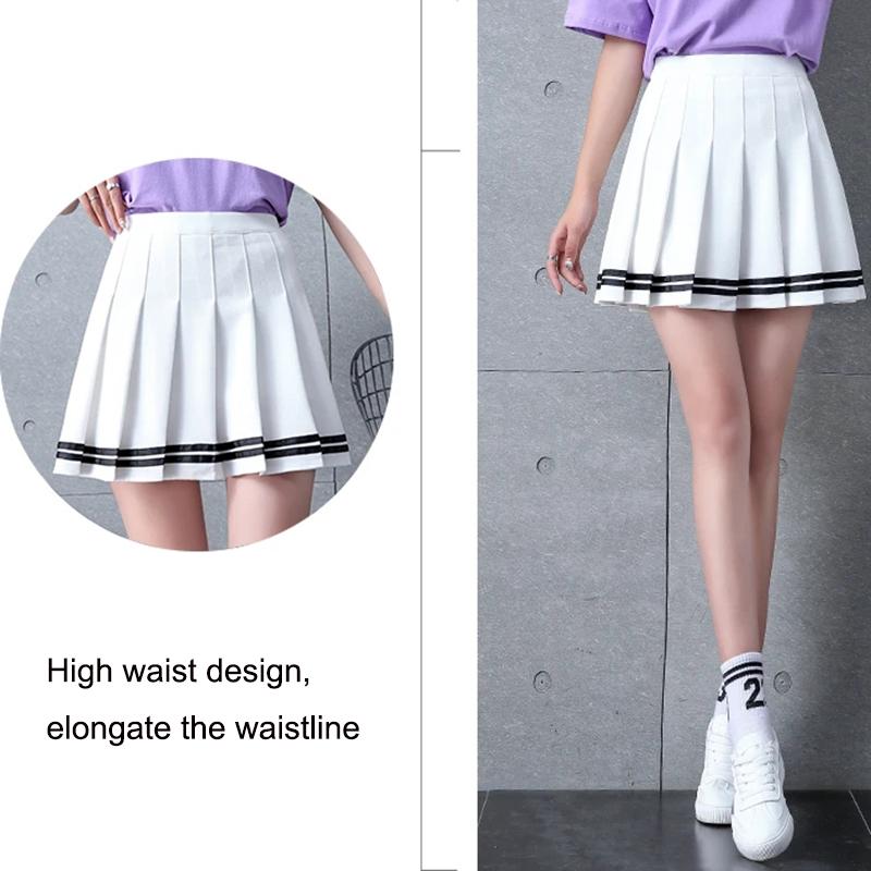 Юбки, женские вечерние полосатые юбки трапециевидной формы для девочек, школьная форма, юбки больших размеров, модная плиссированная юбка Y2k, повседневная тонкая мини-юбка
