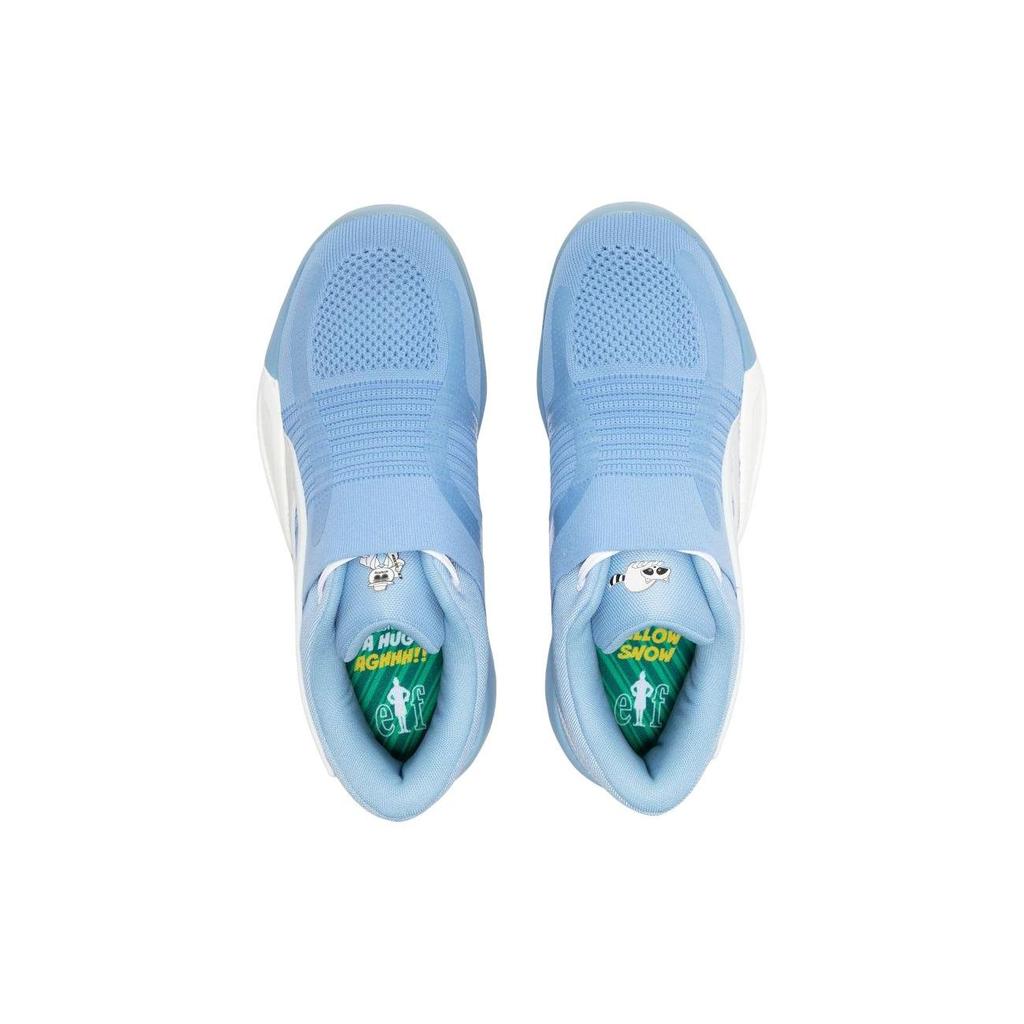 Puma Rise Nitro Elf Круглый носок Шнуровка Ткань Нескользящие Прочные Средние Кроссовки для баскетбола Мужские кроссовки Синий 378322-01