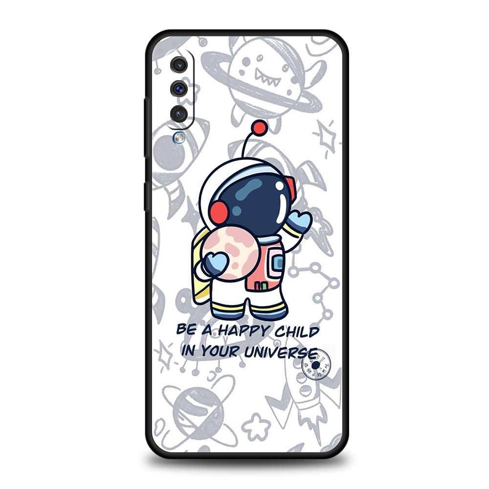 Мультяшный милый чехол-космонавт для телефона Samsung Galaxy A56 A36 A26 A16 A34 A24 A42 A22 A20 A12 A40 A30 A10 5G Мягкий чехол-бампер из ТПУ