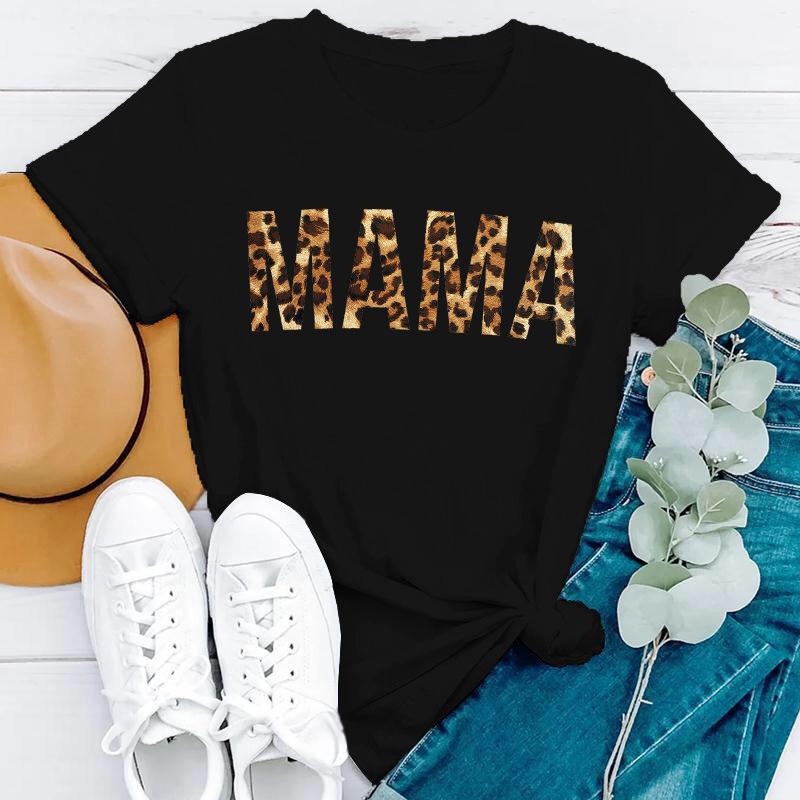 Простая женская одежда больших размеров с принтом на тему Дня матери, стильные женские футболки из чистого хлопка с круглым вырезом и короткими рукавами