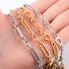 6/6.5mm Rectangle Heart Stainless Steel Link Neck Chain Necklace for Women Men Punk Hiphop Boy Gold Choker Metal Jewelry