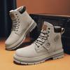 Big Head Martin Boots Men's Autumn and Winter High-top Tooling Boots Men's British Style Velvet Men's Shoes Increase In Height 2024