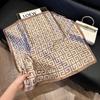 Silk scarf oil painting style fashion 71 simulation silk square scarf ins style temperament is good to match decorative silk scarf professional scarf