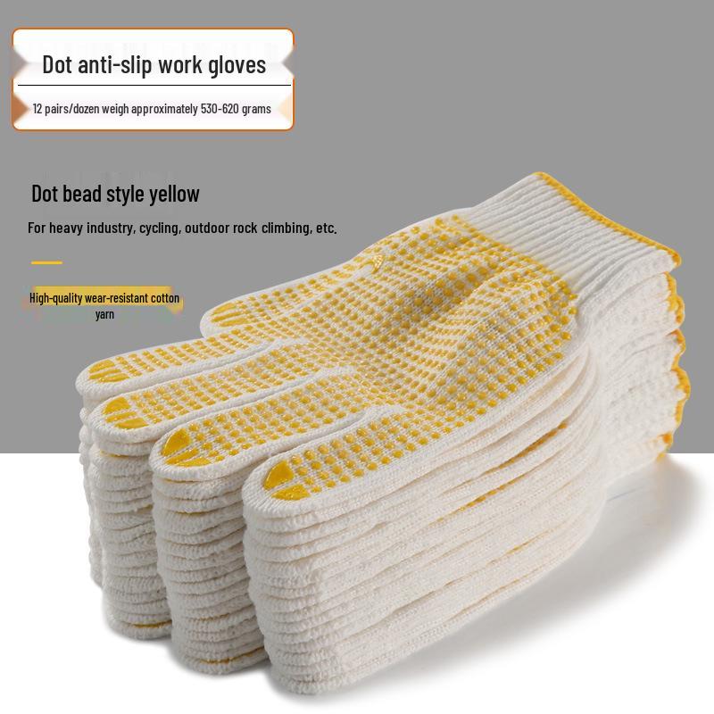 Durable Non-Slip Cotton Work Gloves for Men and Women