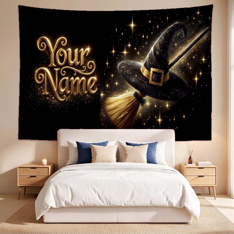 Witch (1) Custom Name Tapestry Wall Hanging Tapestry Wall Art Decor for Bedroom Living Room