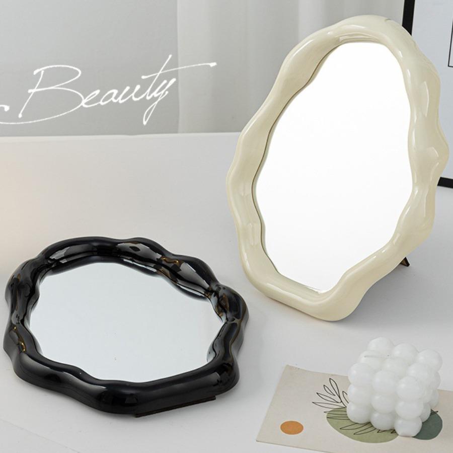 Зеркало для макияжа в скандинавском стиле, нестандартное зеркало для спальни, туалета, офиса, общежития, регулируемое настольное зеркало для эстетического косметического декора