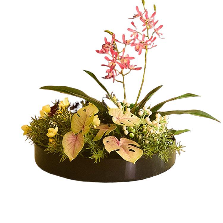 Large Round Table Turntable Centerpiece for Hotel Dining and Private Room Decor - Artificial Flower Art Landscape