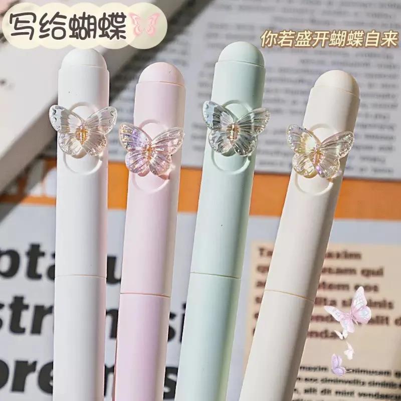 4pcs Creative Gradient Color Butterfly Neutral Pen High Quality Novelty Signature Pens Fashion Cute Quick Drying Gel Pens Gifts