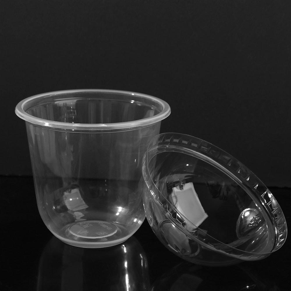50pcs U Shaped Disposable Cake Cup Transparent Salad Cup Drinkware Ice Cream Cup Pudding